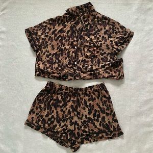 STARS ABOVE CHEETAH PRINT PAJAMA SET